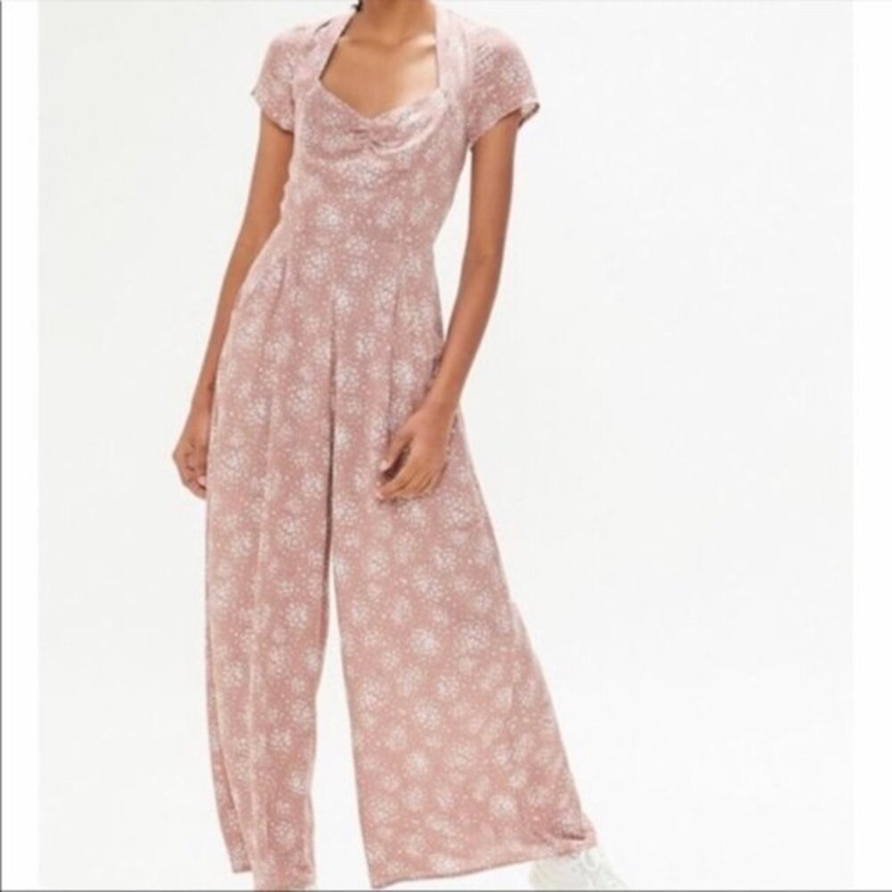 UO | Blush KerriAnn Cap Sleeve Wide Leg Jumpsuit XS